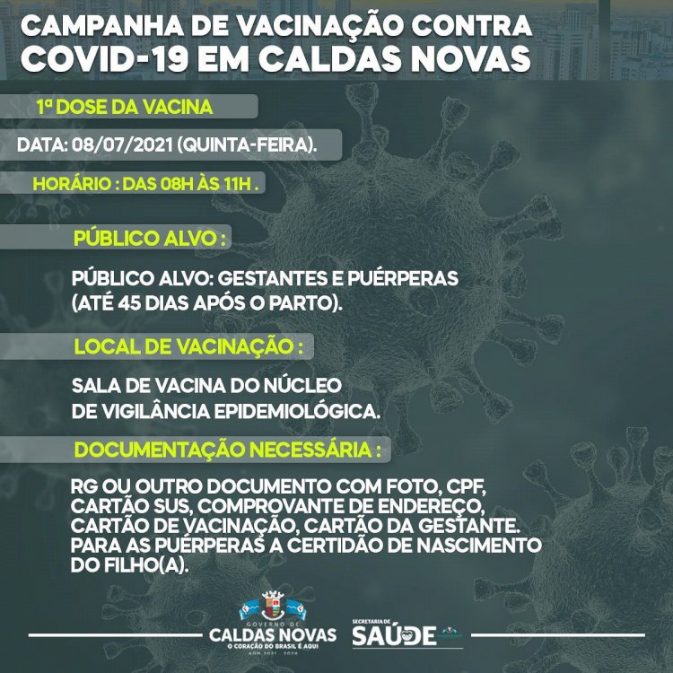 Saúde  ATENÇÃO, gestantes e puérperas!!!