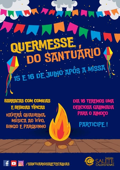 Santuário Nossa Senhora da Salete realiza a "Quermesse do Santuário" neste final de semana, em Caldas Novas