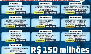 Confira o calendário de coleta de entulhos, de Fevereiro a Maio de 2024, em Caldas Novas