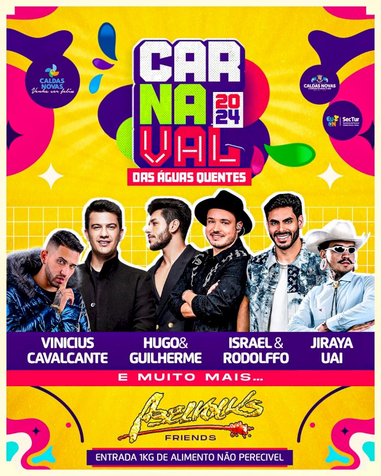 Prefeitura de Caldas Novas anuncia atrações do Carnaval das Águas Quentes 2024
