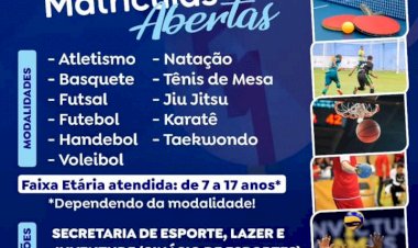 Foram abertas as Inscrições para o Projeto de Iniciação Esportiva 2025, em Caldas Novas